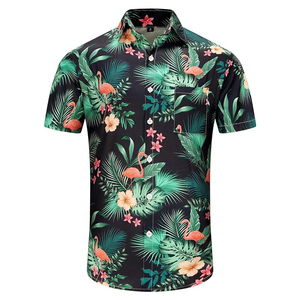 Chemises hawaïennes à manches courtes personnalisées, vintage, boutonnées, respirantes, séchage rapide, impression numérique, vente en gros - Product Image 1