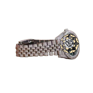 Montre de luxe Hip Hop US en acier inoxydable avec boîtier octogonal, édition limitée, logo personnalisé, style bling, vente en gros d'usine - Product Image 2