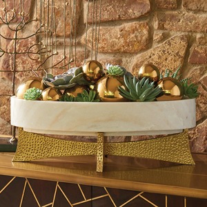 Bol décoratif en marbre et métal, idéal pour la décoration intérieure, les centres de table et les présentations élégantes, vente en gros depuis l'Inde - Product Image 6
