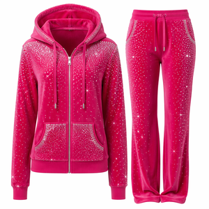 Boys Maroon Rhinestone Tracksuit Full <b>Zip</b> <b>Hooded</b> Sweatshirt Joggers Set Geometric Pattern Sporty Autumn Wear - Product Image 5