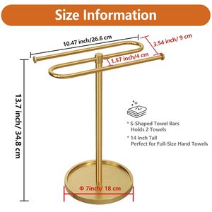 <b>Bathroom</b> Hand Towel Holder Stand Gold S Shape Countertop Towel Standing for Bath Towel <b>Bathroom</b> <b>Accessories</b> At Lowest Price - Product Image 4