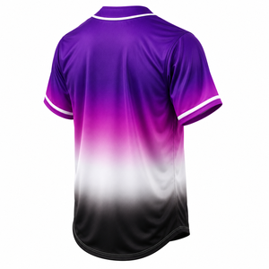 เสื้อเบสบอลแบบยูนิเซ็กซ์สั่งทำพิเศษ พิมพ์ลายไล่เฉดสีแบบซับลิเมชั่น โพลีเอสเตอร์ 100% แขนสั้น ติดกระดุมด้านหน้า แห้งเร็ว ทรงปกติสำหรับผู้ใหญ่ - Product Image 4