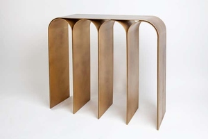 New design brass arch <b>console</b> luxury gold entryway <b>table</b> premium minimalist metal <b>console</b> <b>table</b> high end hallway <b>table</b> - Product Image 2