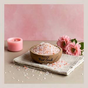 Sal de baño desintoxicante natural de limón para pies con cristales de piedra del Himalaya tallados, diseño moderno, ecológico, bolsa de 1 kg para terapia de spa - Product Image 1