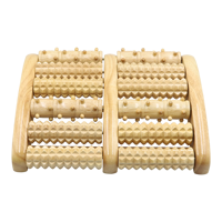 ALLWINWIN FTR25 Rouleau de massage des pieds - Masseur Shiatsu en bois à 5 rangées pour fasciite plantaire