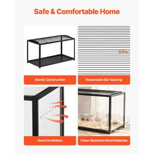 Jaula Transparente de 360 Grados para Hámsteres, Hábitat Ventilado para Pequeños Animales, 37.8 x 18.5 x 21.7 Pulgadas, para Ratones y Hámsteres - Product Image 2