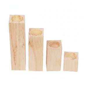 candle wooden display stand Straight Holder with Decorative Item Luxury Candle Jar & Lantern Holder - Product Image 1