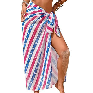 Wholesale Beach Sarong Pareo Women Cover Up Wrap <b>Skirt</b> Lightweight Cotton Printed Swimwear Custom Logo Supplier Price - Product Image 5