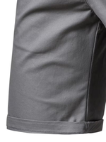 Men's Navy 100% Cotton Solid Button High Shorts Non-Stretch Casual Everyday Side Pockets Zipper Fly Machine Washable Regular Fit