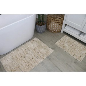 Tapis de bain antidérapant à motif uni, lavable, en chenille douce, tapis de salle de bain antidérapant en chenille à poils longs - Product Image 4