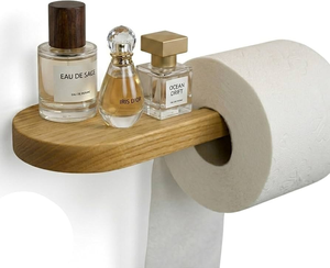 Portarrollos de Papel Higiénico de Madera Rústica, Soporte de Pared de Una Sola Capa para Baño, Estante de Almacenamiento de Madera para Papel Higiénico - Product Image 6
