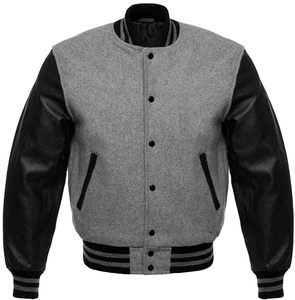 100% <b>Wool</b> Varsity Jacket Long Sleeves <b>Quilted</b> Lining Button Closure Breathable Knitted Logo Winter Varsity Jacket for man - Product Image 1