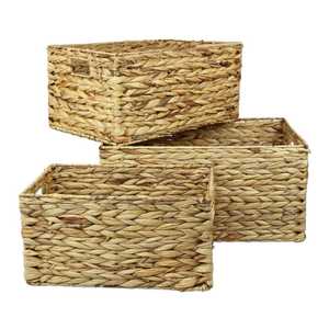 Customer new design Bamboo rattan sedge Woven <b>Basket</b> box many shape with Flower Handheld Hole <b>Storage</b> <b>Basket</b> - Product Image 2