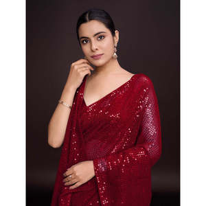 Designer Sheer Saree with Sequence Work by Fabzonefabindia for Party Wear - Product Image 6