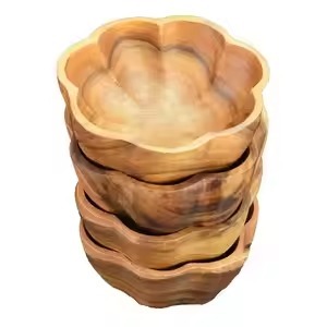 Meilleure vente bol de service à salade en bois nouveau Design dessus de Table en émail bol en bois à bas prix - Product Image 2