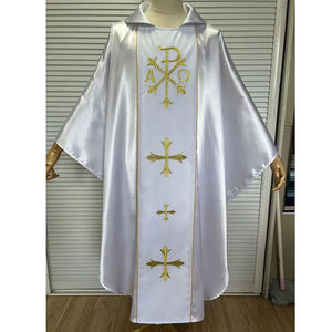 Casulla de Sacerdote Blanca de Satén con Bordado de Cruz 2026, Hecha a Medida, de Alta Calidad, Nuevo Diseño, Casulla Bordada - Product Image 5