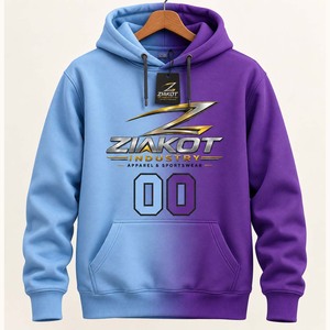 Wholesale Direct Ziakot Industry Custom <b>Stitched</b> Purple Teal 3D Design Torn Paper Style Sports Pullover Sweatshirt <b>Hoodie</b> - Product Image 3