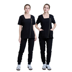 Uniformes médicos de diseño personalizado para mujer, pantalones anchos con estampado floral, conjunto de uniformes médicos cómodos para hombre, bata de laboratorio, ropa médica OEM/ODM/muestra gratuita - Product Image 1