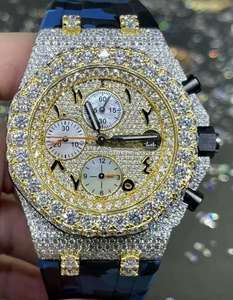 Reloj de Lujo Personalizado de Alta Calidad con Cronógrafo Mecánico de Diamantes Moissanite, Oro Rosa, Estilo Hip Hop, con Acabado de Diamantes VVS - Product Image 1