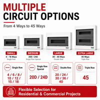 Boîtier de distribution d'éclairage CDPZ30G IP40 230/400V 125A, panneau électrique en acier à montage encastré ou en saillie, 4 à 45 voies