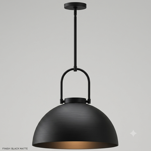 Lámpara Colgante de Metal Negra, Tamaño Grande, E26 LED, para Interior, Diseño Montado en el Techo, Hecha a Mano - Product Image 6