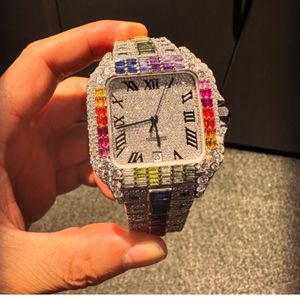 Montre tendance sertie de diamants de laboratoire incolores pour hommes, qualité supérieure, prix de gros - Product Image 3