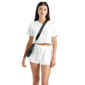 Conjunto de Pantalones Cortos Casuales de Color Sólido a la Moda para Mujer, Elegante Traje de Dos Piezas para Verano, Conjunto de Ropa Femenina con Pantalones Cortos - Product Image 1