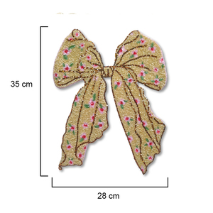 Fashion Gold Bow <b>Sequin</b> Patch for <b>Jackets</b>, Dresses and Bags - Product Image 4