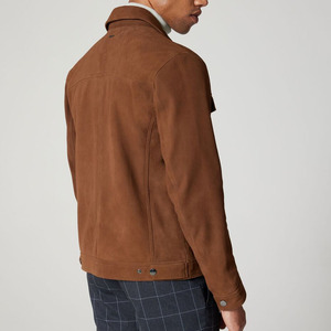 Classic Style Casual <b>Suede</b> <b>Leather</b> <b>Jacket</b> Stand Front Eco-Friendly Durable Comfortable Construction Suitable for Daily Use - Product Image 5