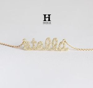 Custom Fine Jewelry Supplier - Personalized Diamond Name <b>Pendant</b>, 14k/18k <b>Solid</b> <b>Gold</b> Script Necklace for Wholesale - Product Image 1