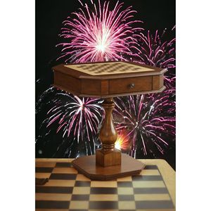 Tavolo da gioco reversibile Bishop Cherry Finish per scacchi e dama con vassoio da gioco, dita non incluse - Product Image 6