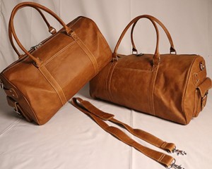 Sac de sport unisexe de luxe en cuir véritable 100% personnalisé, pliable, portable, imperméable, durable et de haute qualité - Product Image 3
