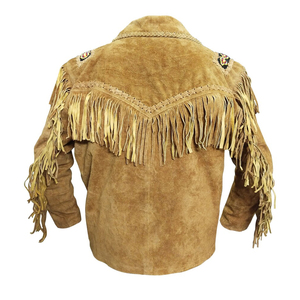 Chaqueta de Cuero de Gamuza Premium para Hombre y Mujer con Flecos, Estilo Occidental, OEM - Product Image 4