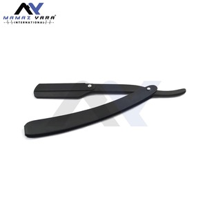 Navaja de Barbero Profesional de Acero Inoxidable con Bloqueo Giratorio, Negra, de Una Sola Hoja Afilada, para Afeitar la Cara y Desbastar en Salones de Peluquería - Product Image 3