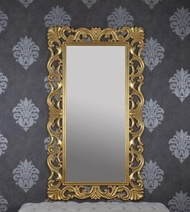 Espejo Decorativo Rectangular Moderno Tallado a Mano en Oro para Piso/Pared, Espejo de Vestir para Dormitorio o Entrada - Product Image 4