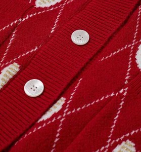 เสื้อสเวตเตอร์คอวีติดกระดุม แขนระบายอากาศได้ดี ทรงหลวม ถักนิตติ้ง สำหรับผู้หญิง ใส่ได้ในฤดูหนาว อุ่นสบาย สีพื้น เรียบง่าย สไตล์มินิมอล - Product Image 4