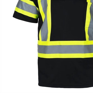 T-shirt de sécurité personnalisé en polyester imperméable et réfléchissant à haute visibilité, manches courtes, col rond, vêtements de travail - Product Image 3