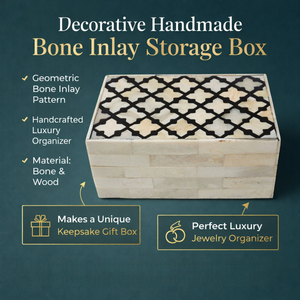 Decorative Handmade Bone Inlay Storage Box Geometric Pattern Luxury Jewelry Organizer <b>Keepsake</b> Gift Box Home Decor Craft Use - Product Image 5