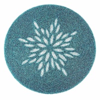 Nouvelle Arrivée - Napperon de Table Élégant en Perles de Verre, Assiette de Présentation Antidérapante en Perles de Verre, Décorative et Durable, pour la Maison
