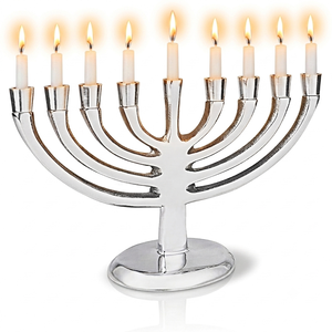 Ménorah de Hanouka, Hanukiah, Ménorah à 9 bougies, Porte-bougie juif, Décoration de Hanouka, Festival des Lumières, Judaica, Religieux - Product Image 1