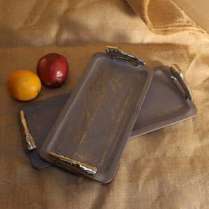 Ensemble de plats de service rectangulaires en bois au design moderne, design minimaliste uni, vaisselle et assiettes de qualité export - Product Image 6