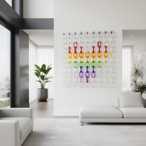 Escultura Decorativa Moderna Hecha a Mano con Eslabones de Cadena de Acrílico para Interiores de Sala de Estar - Product Image 3