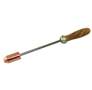 Écorneur à feu en cuivre réutilisable avec manche en bois pour bovins - Instruments vétérinaires de qualité supérieure - Product Image 1