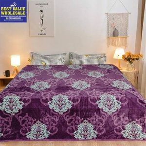 Luxury 1.1 KG Soft Warm Winter Raschel Blanket Polyester Flannel Double <b>Bed</b> Blanket - Product Image 3