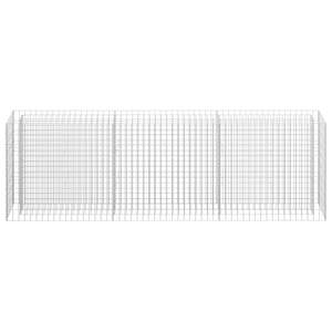 Macetas y jardineras grandes de acero galvanizado plateado tipo gavión - Product Image 4