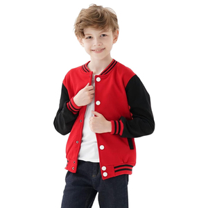 Veste de baseball esthétique pour enfants, avec manches en laine, blouson bomber haut de gamme, uniforme scolaire, vêtement d'extérieur - Product Image 1