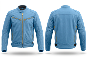 เสื้อแจ็คเก็ตมอเตอร์ไซค์ผ้าฝ้าย 100% ดีไซน์ทันสมัย พร้อมซิปสีทอง วัสดุผ้าแคนวาสทนทาน เสื้อผ้าลำลองเพื่อความปลอดภัยสำหรับขี่มอเตอร์ไซค์ - Product Image 6