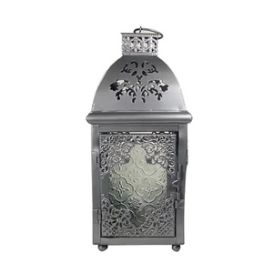 Wholesale Silver Metal <b>Moroccan</b> Lantern Candle Holder for Ramadan Home and Events <b>Decoration</b> - Product Image 2