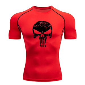Fitness T-<b>Shirt</b> for Men Quick-Drying Lightweight and Stretchy <b>Compress</b> Premium Summer Breathable and Comfortable Skull Print - Product Image 1