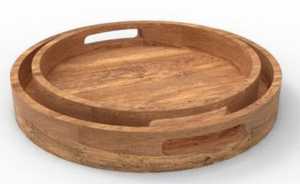 Plateau en bois Aurelia, plateau de service rectangulaire en bois massif, design minimaliste, vaisselle durable, plateau à dessert en bois - Product Image 4